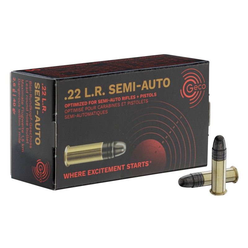 GECO Munitions .22 LR Semi-Auto 40 gr / 2.6 g (x50)